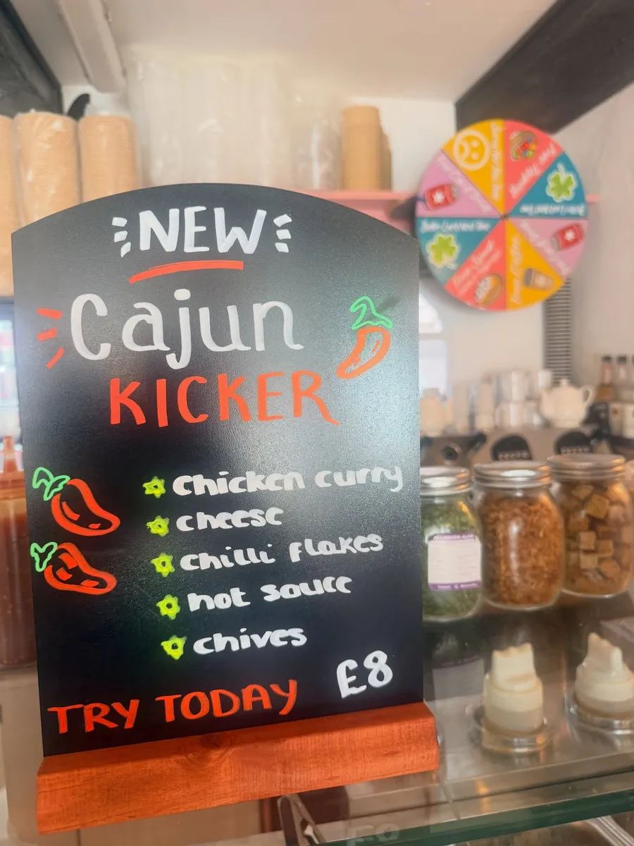 Three signature jacket potatoes at The Good Spud: Coastal King, Beans Cheese Coleslaw and Salsa It